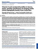 Vitamin E and carotenoid profiles in leaves, stems, petioles and flowers of stinging nettle (Urtica leptophylla Kunth) from Costa Rica
